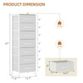 thumbnail image 3 of Tomnk woo White Tall Dresser for Bedroom with 7 Drawers, Vertical Chest of Drawer in Closet, Nightstand Storage Tower Unit Organizer with Fabric Bins for Dorm,Living Room,Entryway,Hallyway, 3 of 7
