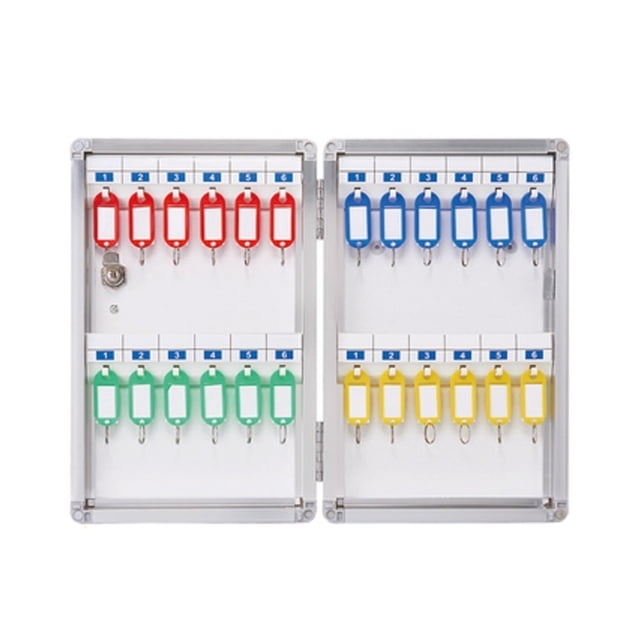Aluminum Alloy Key Cabinet Wall Mounted Security Management Keybox Storage Safes Contains Key Box Cards For Company Home Office ,Strong Secure