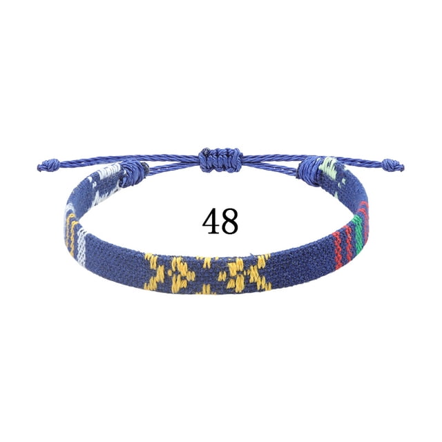Tobillera de algodón y lino con tejido de arcoíris y cuerda ancha para actividades en todos los colores