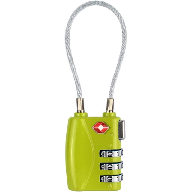 Luggage Locks, TSA Accepted 3 Digit Luggage Cable Locks with Alloy Body, Set Your Own