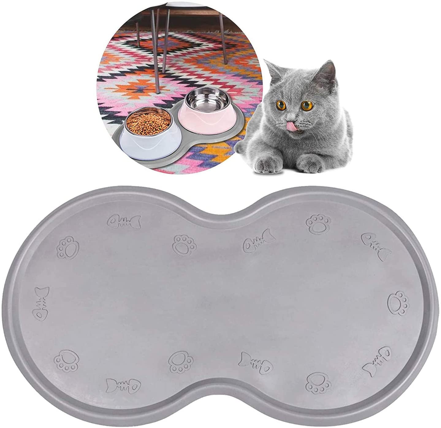 Reversible Cat Place Mat Cat Mat Cat Bowl Feeding Mat Feeding Station New Kitten Owner Gift Idea small