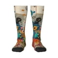 thumbnail image 2 of Lsque Abstract Colorful Dripping Circles Printed Crew Socks Men's Women's LightWeight Thin Casual Calf Socks ,Knee High Socks,Cotton Socks, 2 of 9