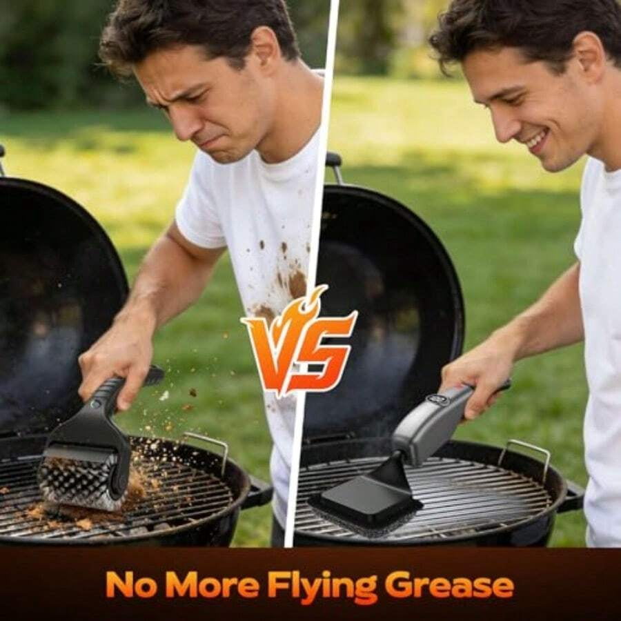Reciprocating Electric Grill Brush Fire-Resistant BBQ Grill Brush Bristle-Free Grill Brush For Outdoor Grill Grill Cleaner With 3 Heads Cordless Grill Cleaning Brush With 3600 MAn Silver