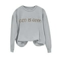 thumbnail image 2 of Sweatshirt Women Christian Religious Faith Classic Graphic Crewneck Pullover Long Sleeve Shirts Bible Verse, 2 of 4