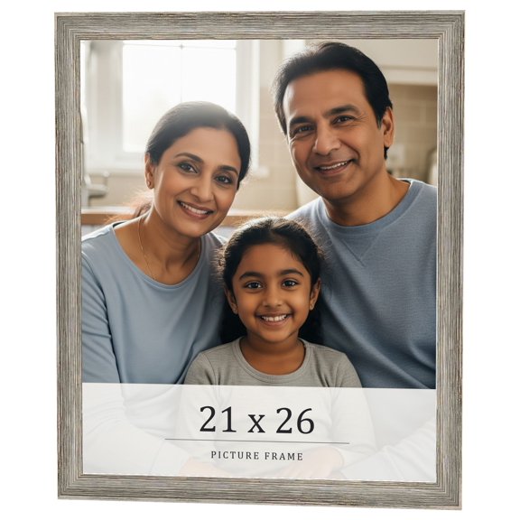 21x26 Frame Grey Solid Wood Picture Frame Width 1 Inches | Interior Frame Depth 0.5 Inches |