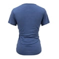 thumbnail image 5 of DHFJKG Summer V Neck T Shirts For Women Short Sleeve Sexy Low Cut Flowy Solid Color Basic Tee Twist Front Casual Ladies Tunic Soft Tops, 5 of 5