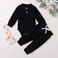 thumbnail image 2 of Futezty Newborn Baby Boy Girl Clothes Ribbed Knitted Cotton Romper Pants 0 3 6 12 18 24 Months Solid Color Fall Winter Outfits, 2 of 4