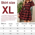 thumbnail image 2 of Vestido a cuadros para mujer, camisa a cuadros de manga larga con botones, vestido informal con cinturón, vestido de Navidad, vestido de cintura, S, M, L, XL, 2 of 7