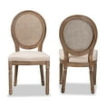 thumbnail image 2 of Baxton Studio Louis Beige and Brown Finished Wood Dining Chair Set with Rattan, 2 of 10