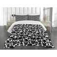 thumbnail image 3 of Ambesonne Gothic Quilted Bedspread Set 2 Pcs, Grunge Black Skulls, Twin Size, Black White, 3 of 5