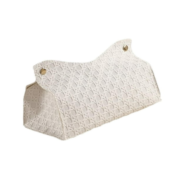 Dispensador de servilletas y papel con tapa rectangular para tocador y dormitorio Blanco