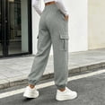 thumbnail image 5 of Qingpeng Womens Elastic Drawstring Waisted Cargo Jogger Sweatpants Flap Cargo Pockets Vertical Seam Soft Knit Casual Streetwear Pants for Women, 5 of 6