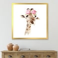 thumbnail image 3 of Designart 'Portrait of A Giraffe With Pink Flowers' Farmhouse Framed Art Print, 3 of 4
