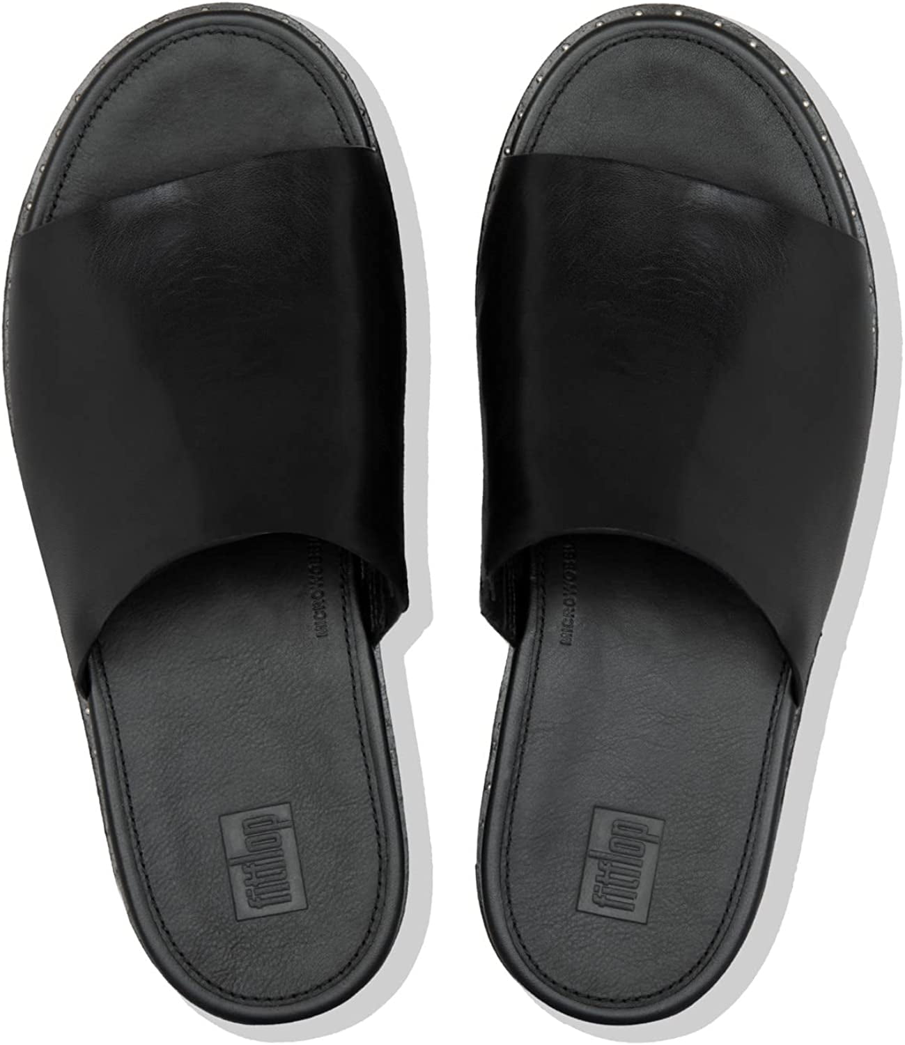 FitFlop Women's Eloise High Wedge Sandals, Leather Espadrille Slides,  Black, Size 10 - Walmart.com