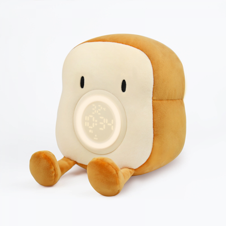 

Cute Plush Alarm Clock Kids Sweet Plush Toast Wake up Light Soft Bread Night Light for Girl Bedroom Funny Sleep Trainer Clock