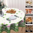 thumbnail image 4 of St Patrick''s Day Shamrock Tablecloth Round 60 Inch Clover Floral Table Cloth Wrinkle Resistant Table Cover for Holiday Party Dinner Decor, 4 of 8