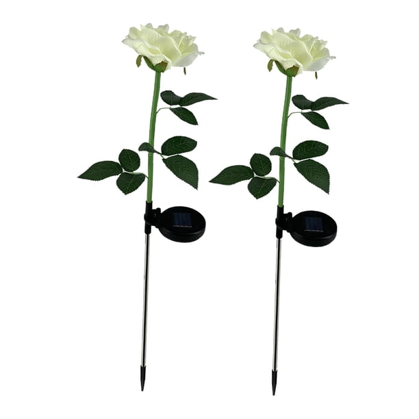 Lámparas solares con forma de rosa, impermeables, para jardín, iluminan el patio, regalo champán