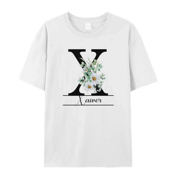 Women's Graphic T-Shirt Tops White S Vintage Custom X Daisy Women's Tops Crew Neck Short Sleeve Tees