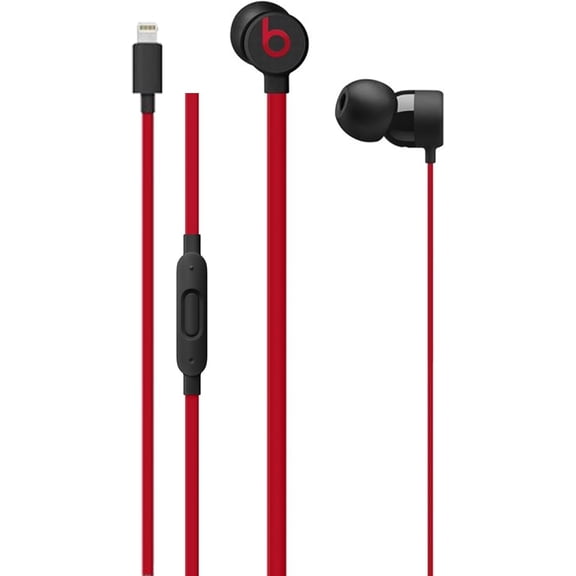 Restored Beats by Dr. Dre urBeats 3 In-Ear Headphones, Black/Red, 1 Count