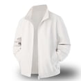 thumbnail image 4 of MaFYtyTPR Men's and Big Men Zipper Jackets Solid Lightweight Stand Collar Long Sleeve Windproof Outerwear With Side Pockets For Business Daily Wear A-White XXL, 4 of 5
