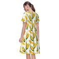 thumbnail image 2 of Horeoi Corn On The Cob Print Women's Short Sleeve Dress Breathable Polyester-Spandex All-Over Print A-Line Side Pockets Elastic Waist, 2 of 6