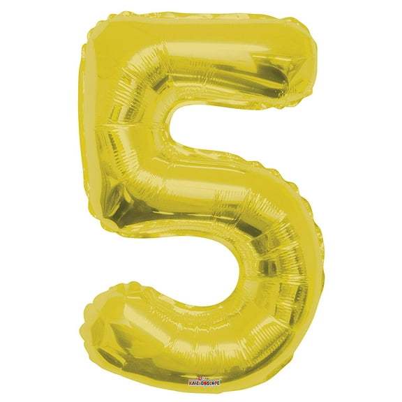XL 34" Jumbo Number 5 Gold Foil Balloon Party Decorations