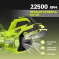 thumbnail image 3 of Leaf Blower Cordless with 2 Battery and Charger, 400CFM High Speed Leaf Blower with 2 Tubes, 20V Electric Leaf Cleaner, Lightweight Handheld Small Blower for Patio, Garden, House, Depot, Green, 3 of 8