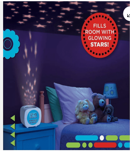Discovery Projection Alarm Clock Sound Machine with LED Lights