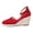 Red, variant on IWRICH Espadrilles Wedges Sandals for Women Wedge Platform Sandals Closed Toe Ankle Strap Buckle Casual Summer Wedge Heels White 9