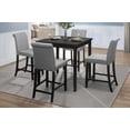 thumbnail image 1 of 5pc Dining Set Counter Height Table and 4 Chairs Set Black Gray Wooden Furniture Kitchen, 1 of 7