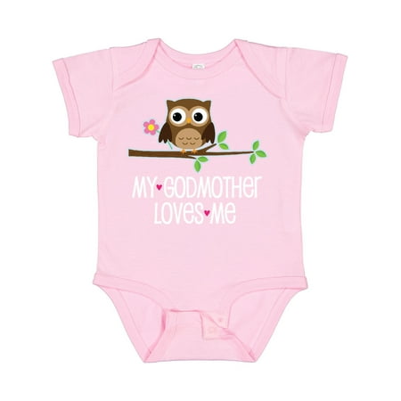 

Inktastic My Godmother Loves Me Owl Gift Baby Girl Bodysuit