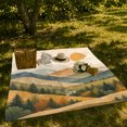 thumbnail image 7 of YShenghong Muted Mountain Ranges With Pines Sun And Winding Road Printed Flannel Blanket, 7 of 7