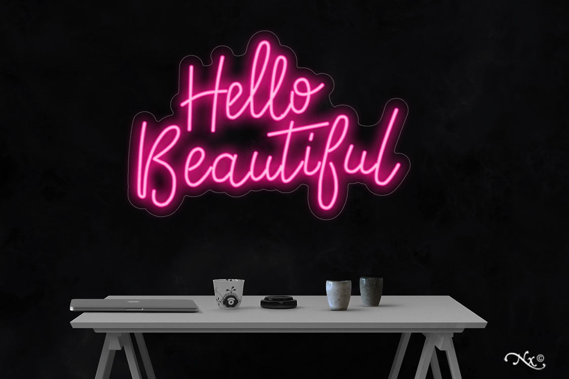 hello beautiful light up sign