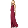 thumbnail image 2 of Love Stitch Womens Floral Long Flowy Halter Maxi Dress (S, Sangria), 2 of 3