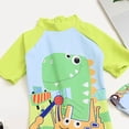 thumbnail image 7 of Linfrsh Baby Boys Swimming Set One Piece Swimsuit Cute Printed Bathing Suit Beachwear Sun Protection Swimwear with Hat(Light Green,1-2 Years), 7 of 7