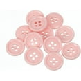 thumbnail image 1 of Mibo 12pcs Round Melamine Buttons with Rim - 24L(15mm) - 4 Hole - Pink, 1 of 2
