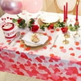 thumbnail image 3 of Valentines Tablecloth Rectangle，Red Heart Polyester Fabric Table Cloth，Washable Easy Care Reusable Table Cover，Anniversary Party Table Decoration for Dining Party（60x84 Inches）, 3 of 4
