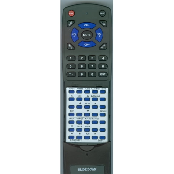 Replacement Remote for Sharp LC-55LE643U, LC65LE643U, LC-65LE643U, GJ221-R