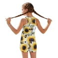 thumbnail image 2 of Xoenoiee Sunflower Bee Print Girls Tankini Swimsuit 2 Piece Bathing Suits Swimwear for Girls Round Neck Swim Tank Top with Bottoms, 6-7 Years, 2 of 7