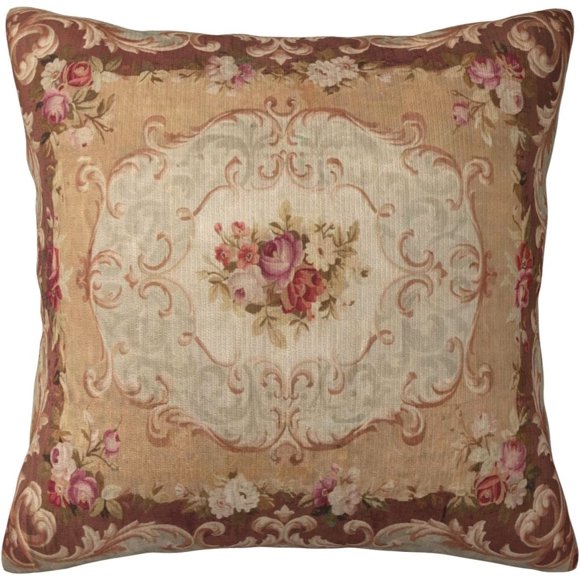 EcoNesxp Antique Rose Floral French Decor Soft Square Pillowcase Cushion for Living Room Sofa Bedroom Farmhouse Home Decor Antique Rose Floral French X x