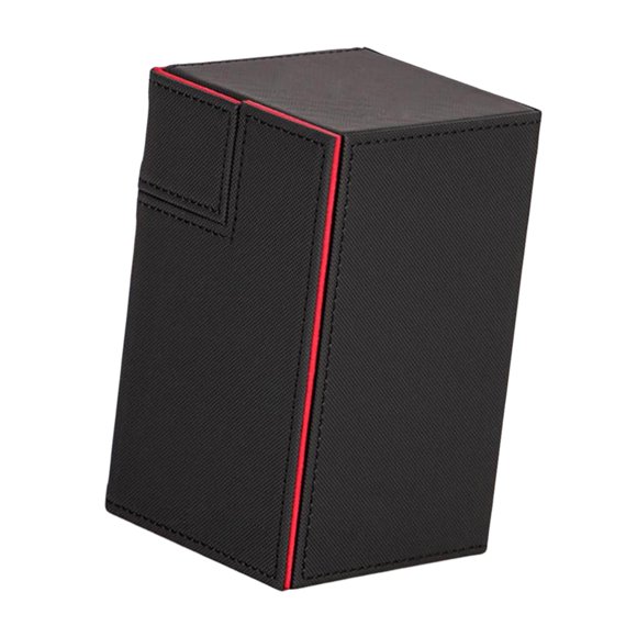 Card Deck Box Holder Card Organizer Holds 100 Cards Closure for TCG , Black Red