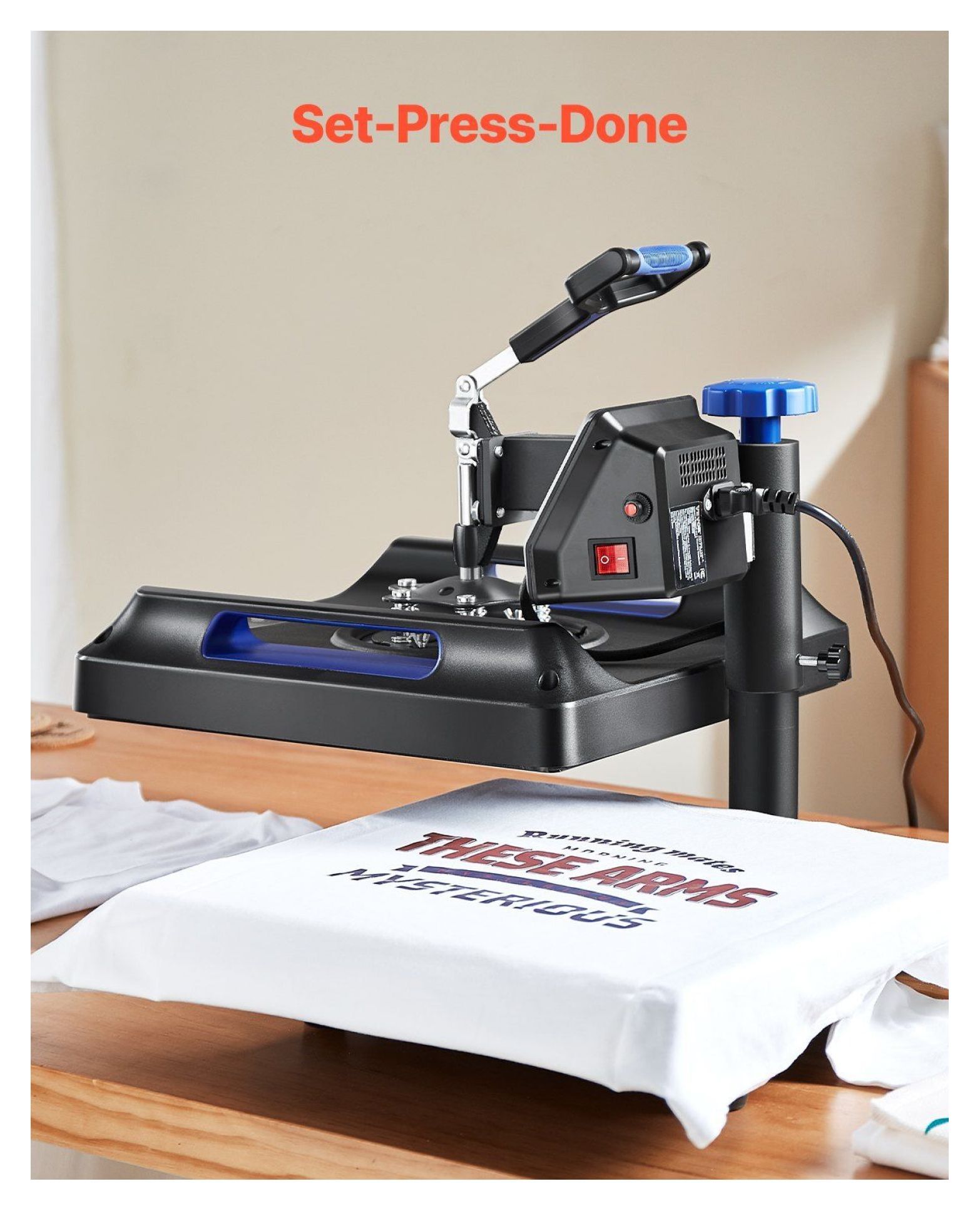 Heat Press Machine 15x15 inch 8 in 1 Sublimation Machine - Digital Control, Swing Away, for T-Shirts, Mugs, Hats