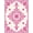 Pink, Pattern 1, variant on ODIKA 6'x9' Machine Washable Non-Slip Area Rug, Damask Flourish with Ornamental Victorian Scrollwork High Traffic Rug, Ivory, 555264