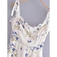 thumbnail image 3 of Summer New Fashion French Vintage Simple Lace-Up Floral Print Elastic Waist A-Line Mini Strap Dress For Women Vestido-CX2592-L, 3 of 6