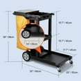 thumbnail image 5 of VEVOR Commercial Janitorial Janitor Cart 3-Shelf 200 lbs Janitorial Trolley Cleaning Cart with 25 Gallons PVC Bag and Cover for Housekeeping, 5 of 9