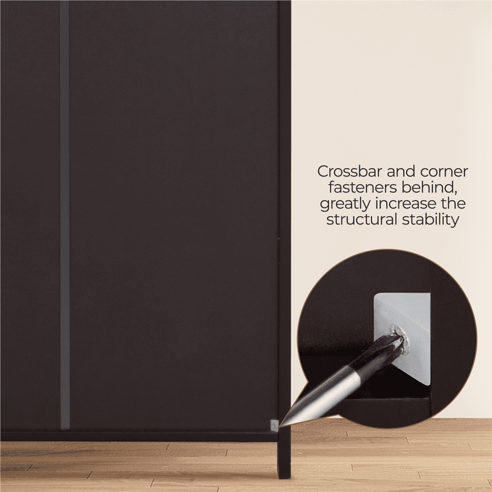 Alden Design Contemporary Storage Cabinet with 2 Doors and 2 Adjustable Shelves, Espresso