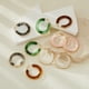thumbnail image 2 of Xiao Hua Pendientes de aro de resina circulares de acero inoxidable de color verde veraniego para mujer, estilo bohemio., 2 of 4