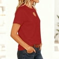 thumbnail image 4 of 3/4 Sleeve Valentine's Heart Shape Cut out Shirts for Women Outfits Vacation Day Tops Tee, 4 of 9