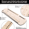 Sock Knitting Ruler Wooden Knitting Needle Size Gauge Measuring Tool