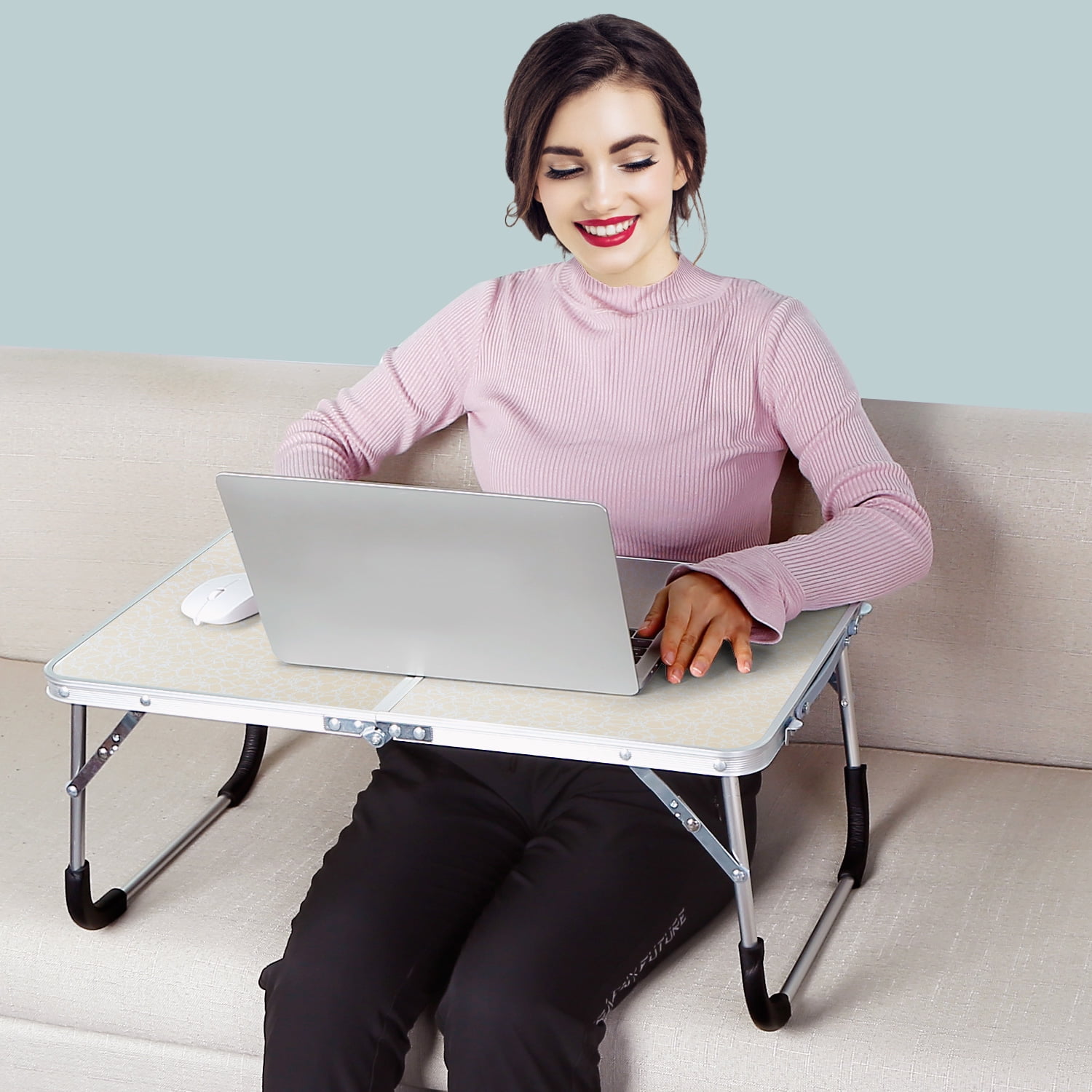 Foldable Multifunctional Laptop Lap Desk - For Bed, Sofa, Dorm & Floor (Reading/Writing/Breakfast)